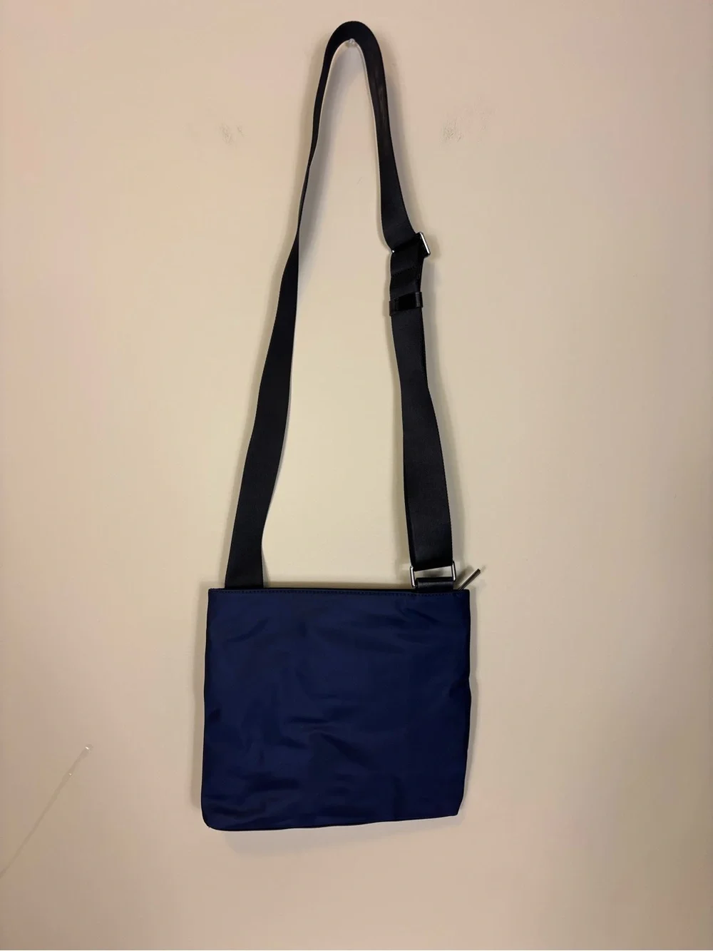 Michael Kors Navy Nylon and Black Crossbody Bag